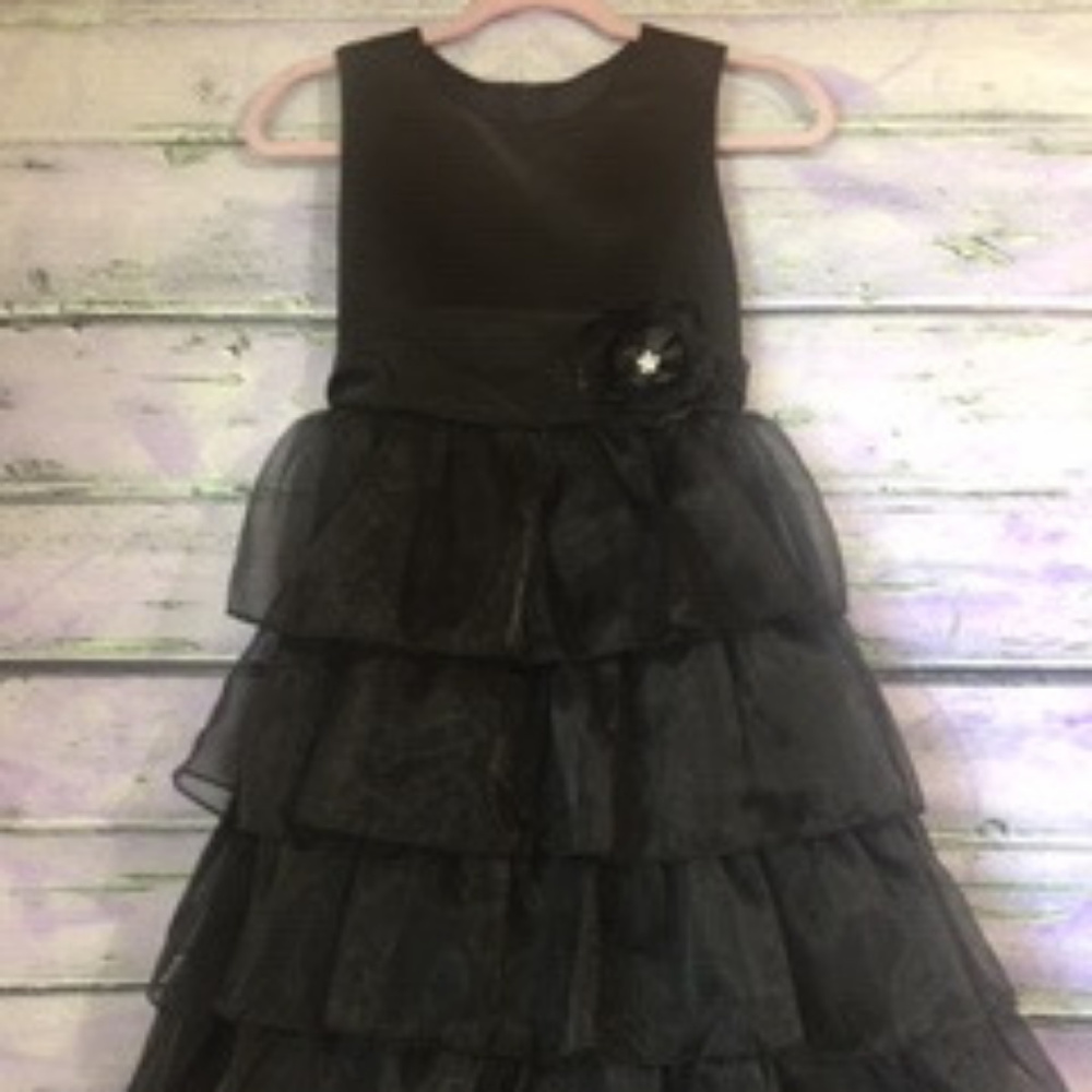Black Organza Layered Dress